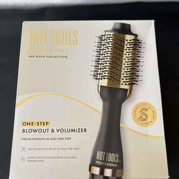 Hot Tools Professional 24k Gold One-Step Salon Blowout Hair Styler Brush HT1076 main image 4